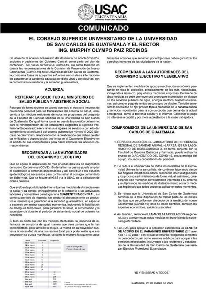 Comunicado: Adquisición de pruebas para diagnóstico Covid-19